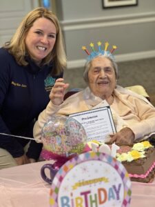 100th Birthday Celebration at Shrewsbury Celebrating 100 at The Chelsea at Shrewsbury Memory Care in Monmouth County. NJ.